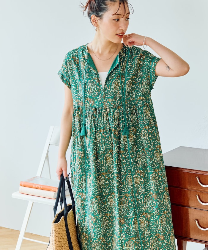 インドペイズリースキッパーワンピース【限定展開】