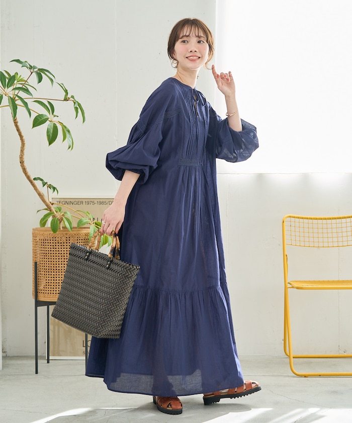 インドレース切り替えスキッパーワンピース【限定展開】