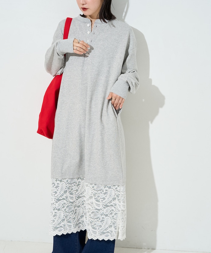 ペイズリー レース ドッキング ヘンリー ワンピース【限定展開】