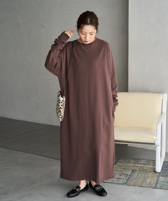 USAコットン ビッグ シルエット ロングスリーブ ワンピース【限定展開】
