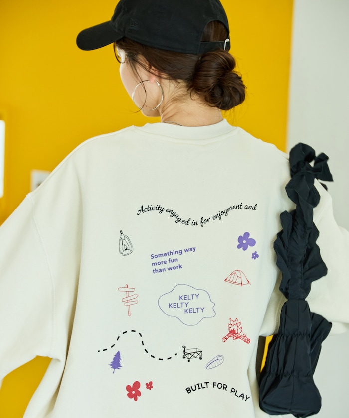 別注 裏起毛 散らばし プリント スウェット プルオーバー【限定展開】