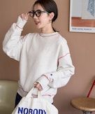 Champion/別注 配色 ステッチ クルーネック スウェット【限定展開 