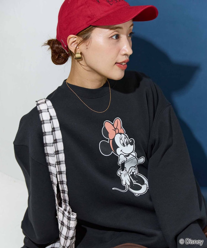 別注/Minnie Mouse/ミニーマウス/前後 プリント vintage 加工 スウェット【限定展開】