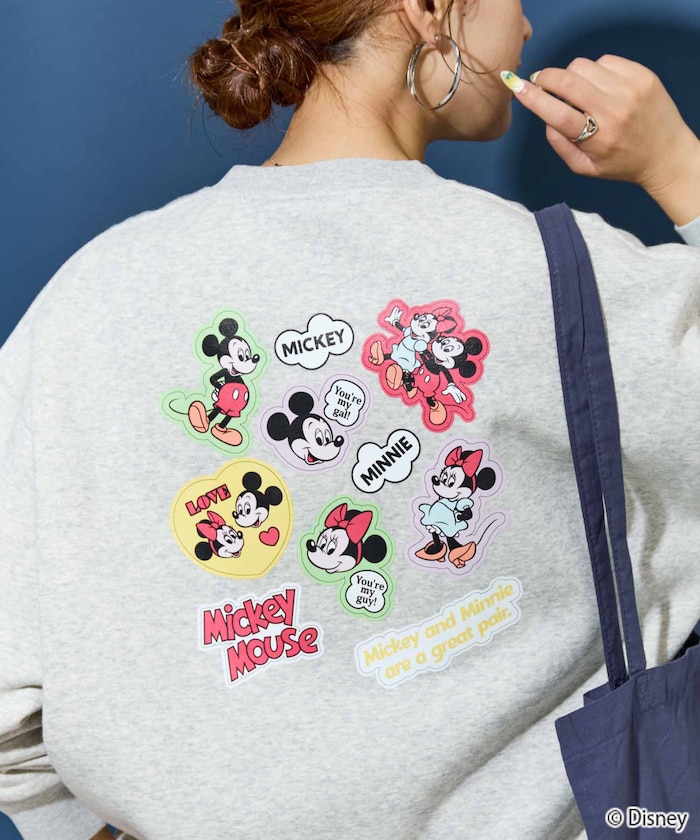 別注/Mickey Mouse＆Minnie Mouse/ミッキーマウス＆ミニーマウス/バックシール プリント スウェット【限定展開】