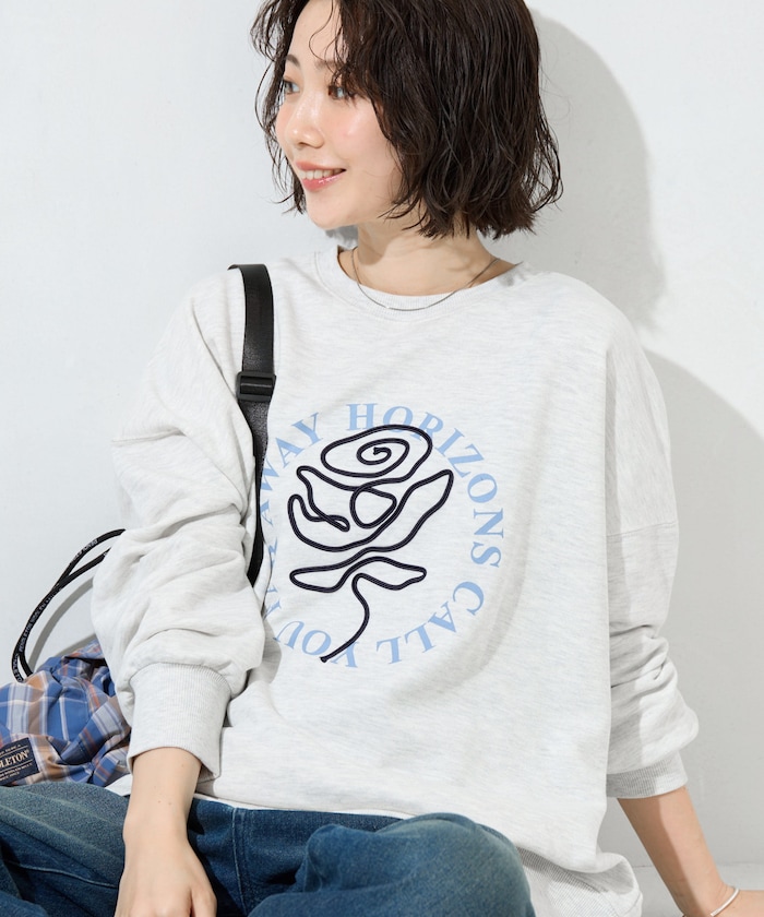 バラコード刺繍×サークルロゴプリントスウェット【限定展開】