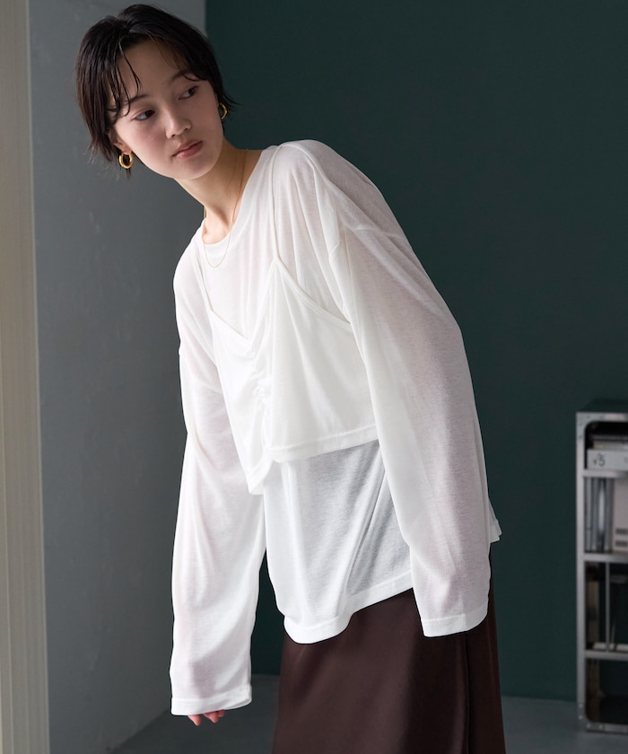 ルーズ ロンTEE キャミ ビスチェ セット トップス【限定展開】
