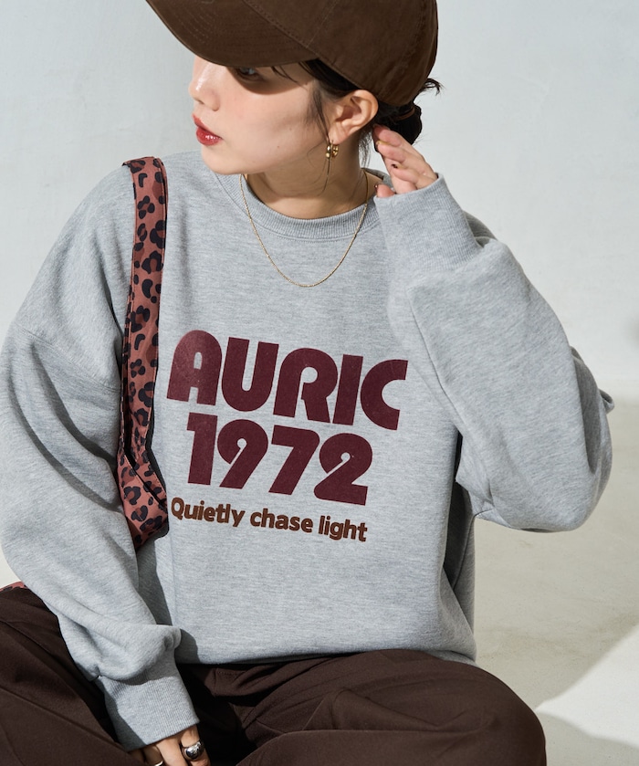 AURIC フロッキー プリント 裏起毛 スウェット【限定展開】