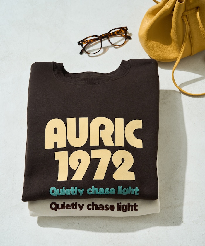 AURIC 植絨印花刷毛大學T
