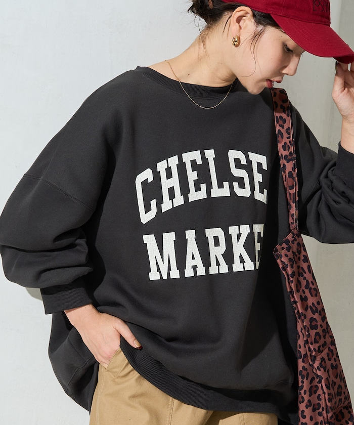 CHELSEA 裂紋印花大學T