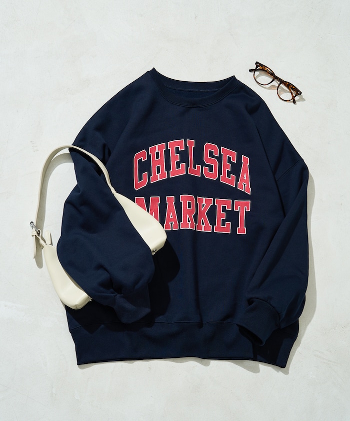 CHELSEA 裂紋印花大學T
