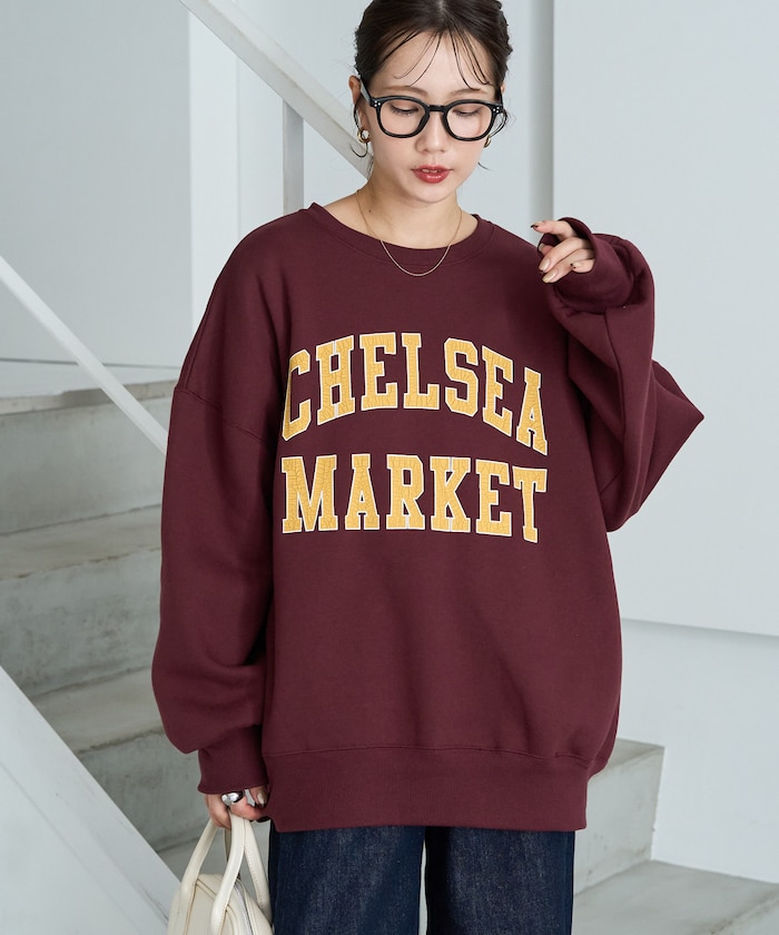 CHELSEA 裂紋印花大學T