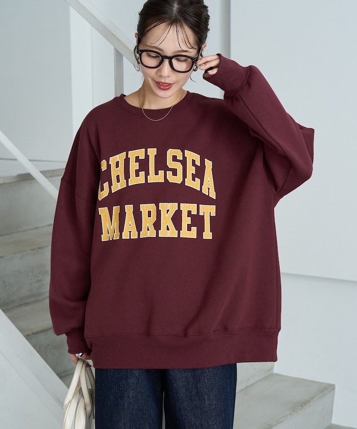 CHELSEA 裂紋印花大學T