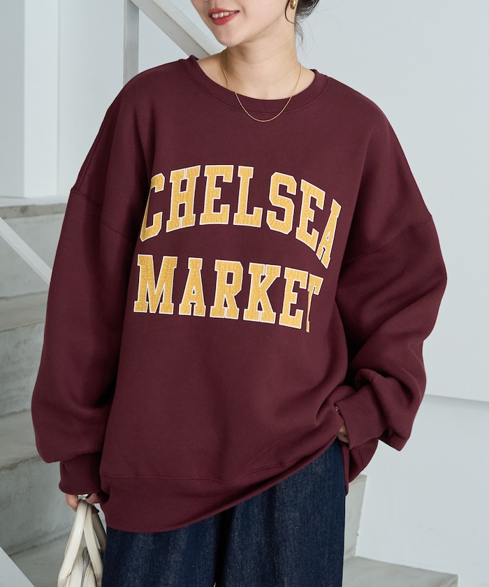 CHELSEA 裂紋印花大學T