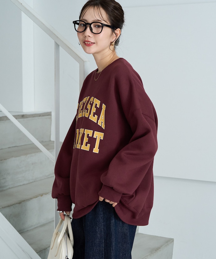 CHELSEA 裂紋印花大學T