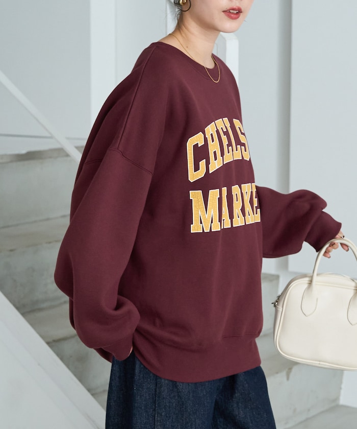 CHELSEA 裂紋印花大學T