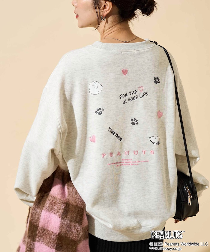 PEANUTS/ピーナッツ バッグ ロゴ 刺繍 スウェット【限定展開】