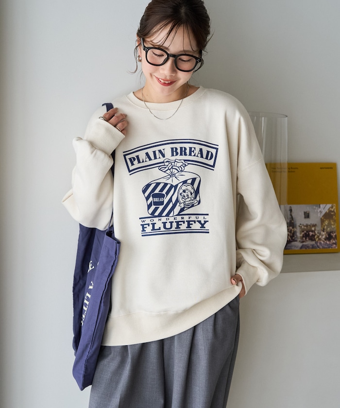 PAN フロッキー プリント 裏起毛 スウェット プルオーバー【限定展開】