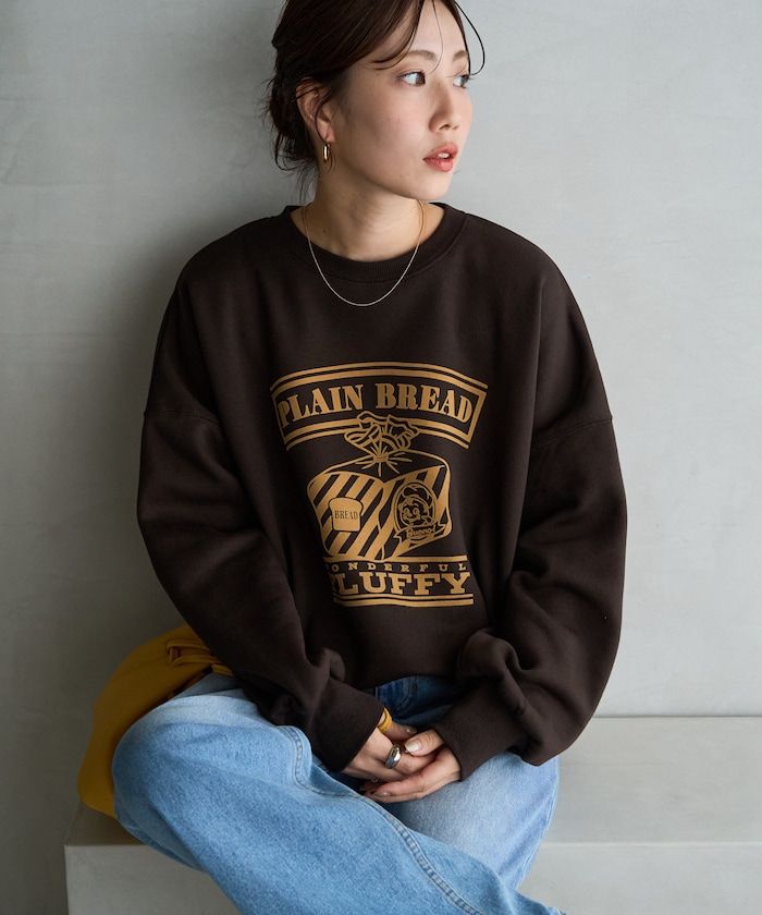 PAN フロッキー プリント 裏起毛 スウェット プルオーバー【限定展開】