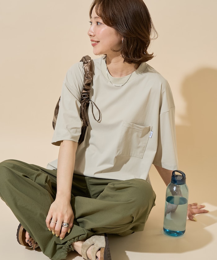 <UVカット・吸水速乾・接触冷感・抗菌・ストレッチ>別注 半袖 ポケット プルオーバー【限定展開】