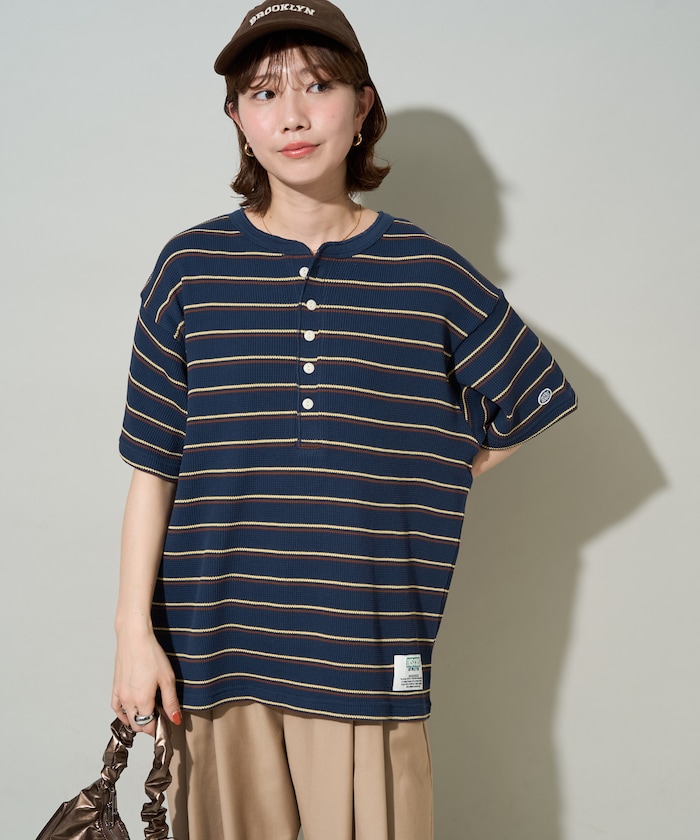 別注 ワッフル ボーダー 半袖Tシャツ【限定展開】