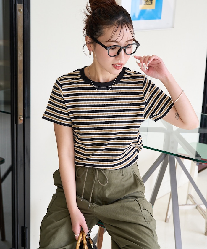 マルチボーダー半袖Tシャツ【限定展開】