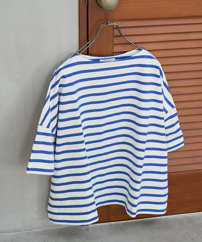 ボートネック バスク ボーダー 半袖 Tシャツ【限定展開】