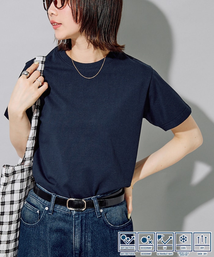 <接触冷感・吸水速乾・UVカット・抗菌・防臭>STORATECH(ストラテック) ベーシック 半袖 Tシャツ【限定展開】
