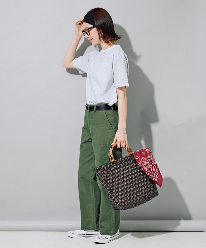 ボーダー/ストライプ：オフホワイト×ブラック