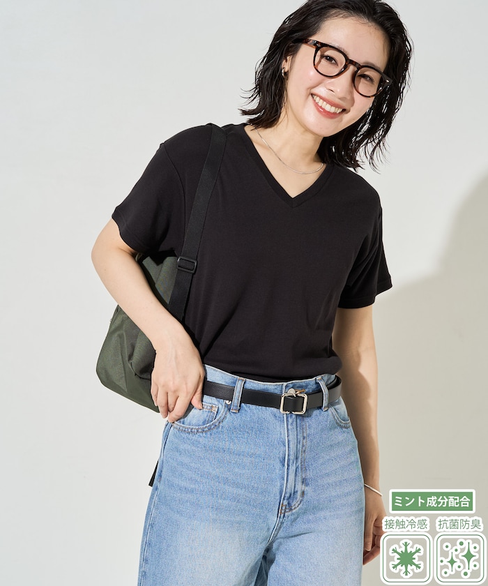 <抗菌防臭・接触冷感>MINT(ミント) Vネック 半袖 Tシャツ【限定展開】