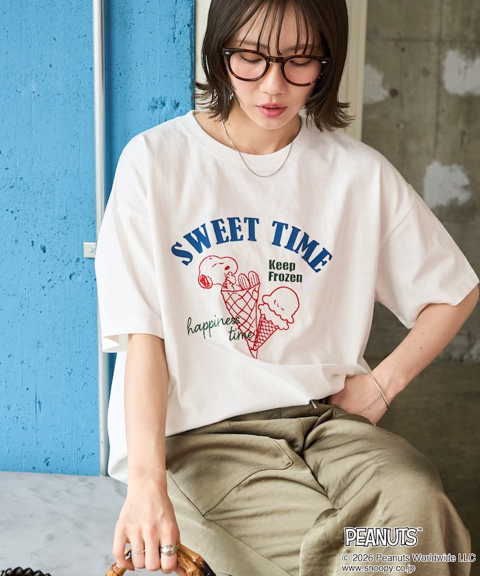 別注/PEANUTS/ピーナッツ SWEET TIME 半袖 Tシャツ【限定展開】