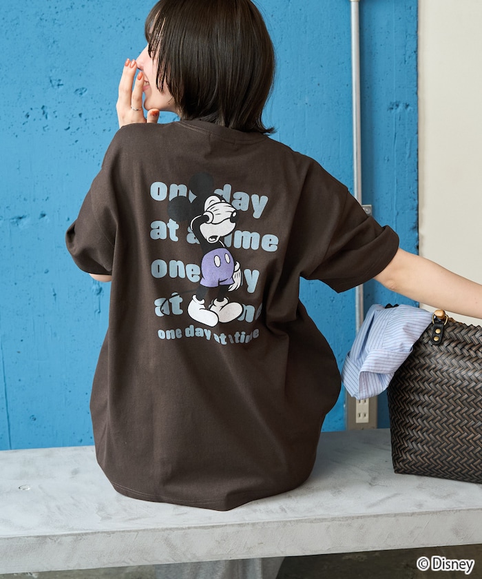 別注/Mickey Mouse/ミッキーマウス/ONE DAY バックプリント 半袖 Tシャツ【限定展開】