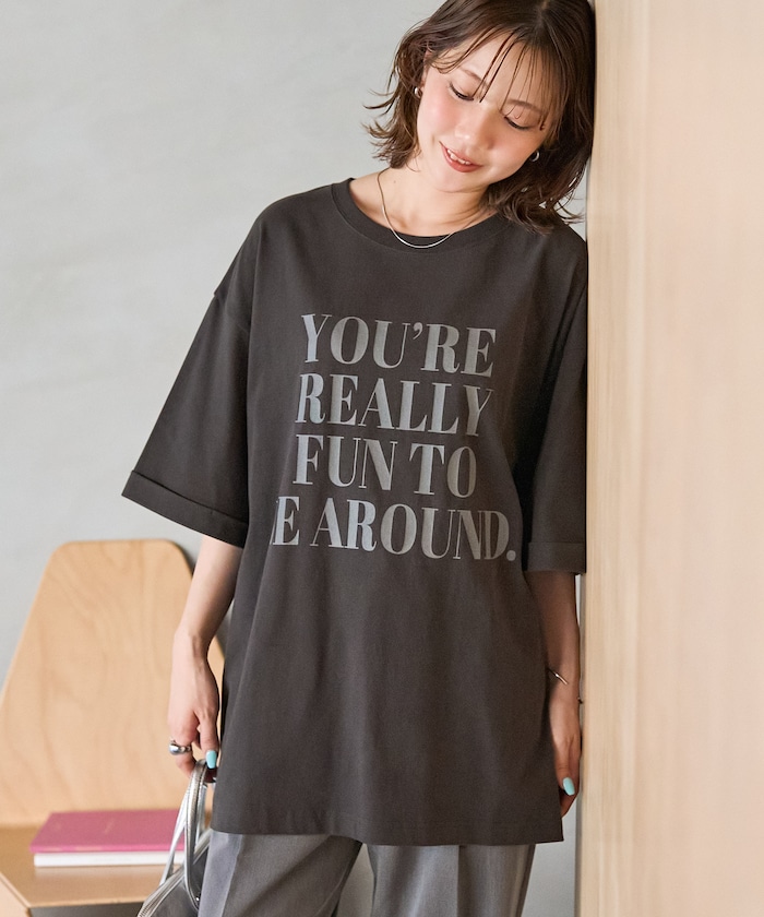 YOUREREALLY ロゴ ビッグシルエット 半袖 Tシャツ【限定展開】