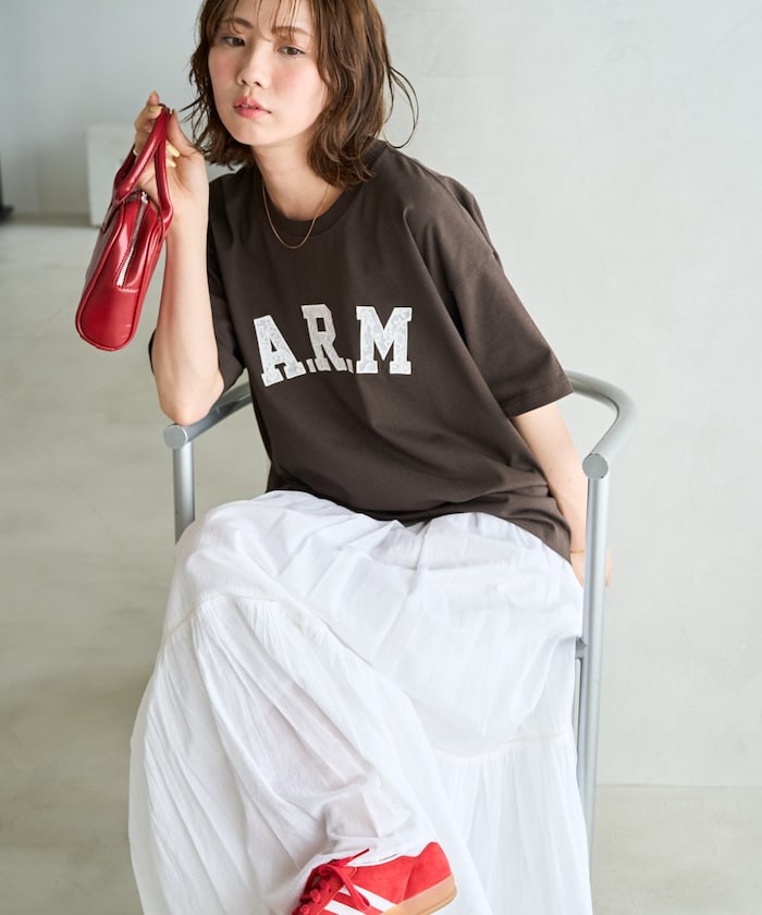 ARM レース パッチワーク 刺繍 半袖 Tシャツ【限定展開】