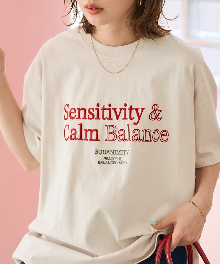 配色 刺繍 ロゴ 半袖 Tシャツ【限定展開】