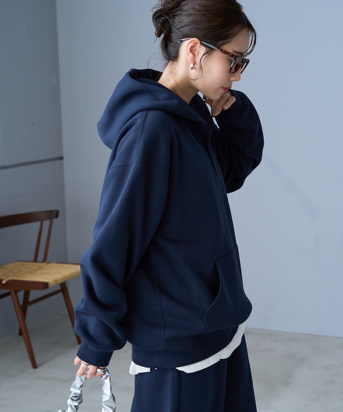 刷毛連帽按扣帽T