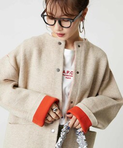 裏配色 スナップ ニット カーディガン【限定展開】