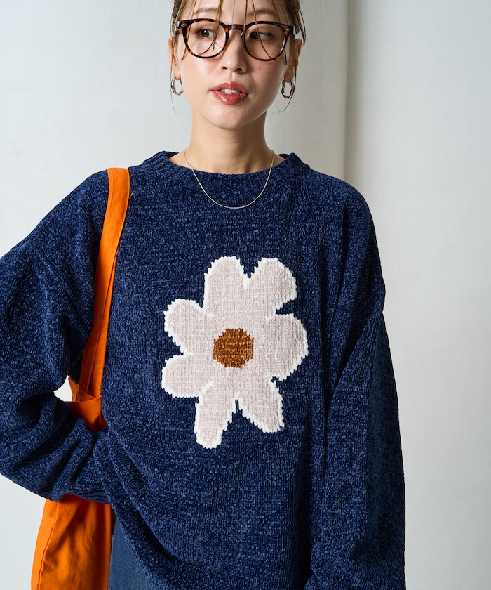 フラワー モール ニット プルオーバー【限定展開】
