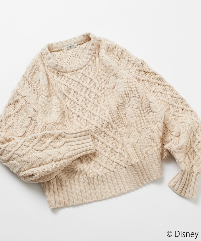 【11月14日 15:00販売開始】FREAK'S STORE×前田亜美/Disney/Mickey Mouse/ミッキーマウス/ケーブル ニット プルオーバー【限定展開】