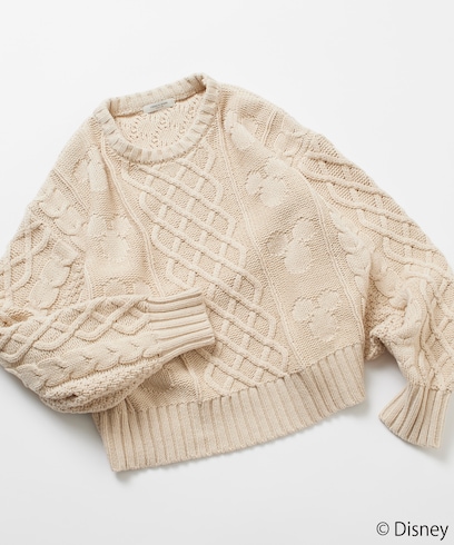 【11月14日 15:00販売開始】FREAK'S STORE×前田亜美/Disney/Mickey Mouse/ミッキーマウス/ケーブル ニット プルオーバー【限定展開】