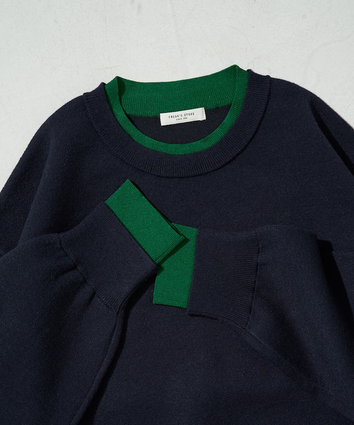 接結 配色 カラー ニット プルオーバー【限定展開】