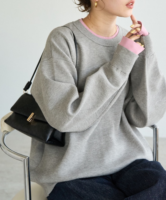 接結 配色 カラー ニット プルオーバー【限定展開】
