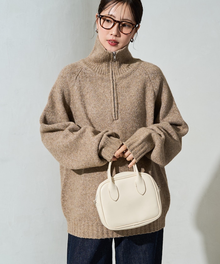 ウールミックス ニット ハーフジップ プルオーバー【限定展開】