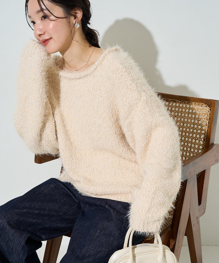 モフモフ ルーズ ニット プルオーバー【限定展開】
