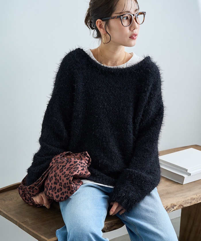 モフモフ ルーズ ニット プルオーバー【限定展開】