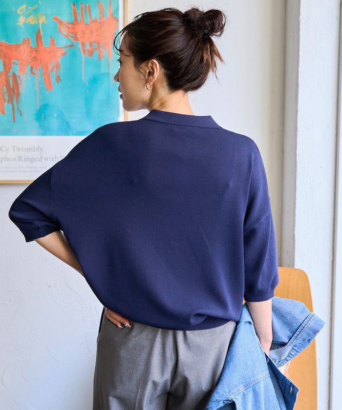 RAGEBLUE｜ワンポイント刺繍/オーバーサイズ/サマーニット