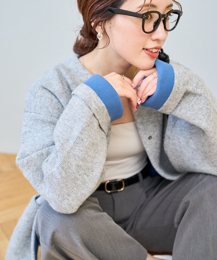 FREAK'S STORE/裏配色 スナップ ニット カーディガン【限定展開