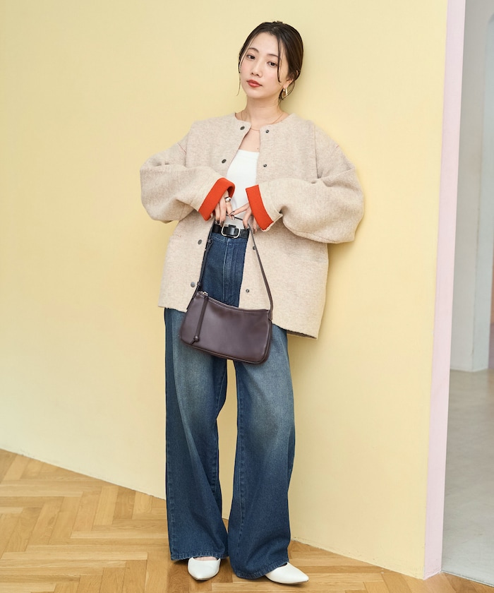 FREAK'S STORE/裏配色 スナップ ニット カーディガン【限定展開