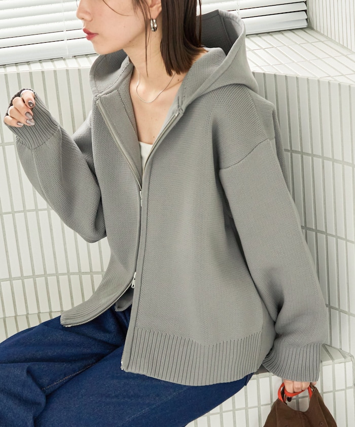 【極美品】MARK&LONA フルジップ ニットパーカー 38 極美品】MARK&LONA フルジップ ニットパーカー 38 MARK&LONA マーク