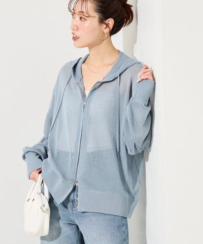 シアーニットダブルジップパーカー【限定展開】