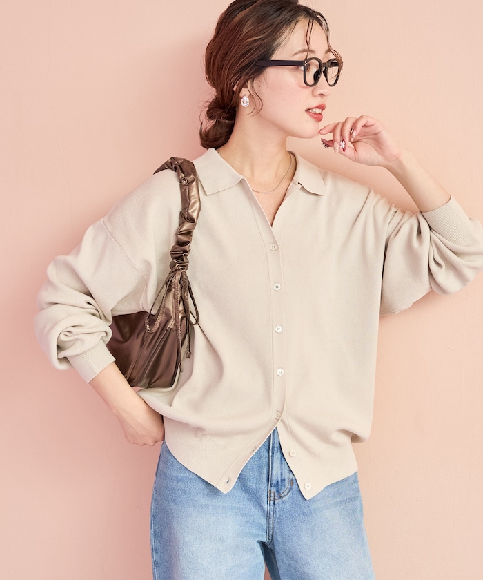 スキッパー ポロニット カーディガン【限定展開】